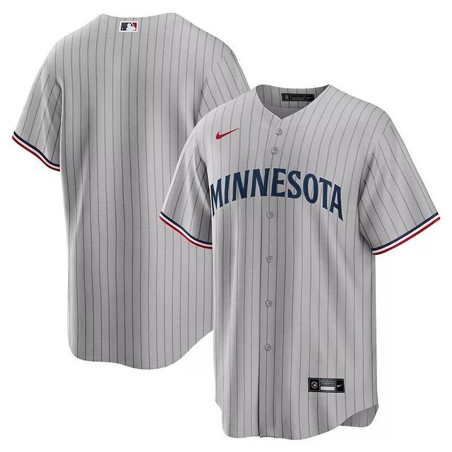 Mens Nike Gray Minnesota Twins Road Replica Team Jersey Product Image