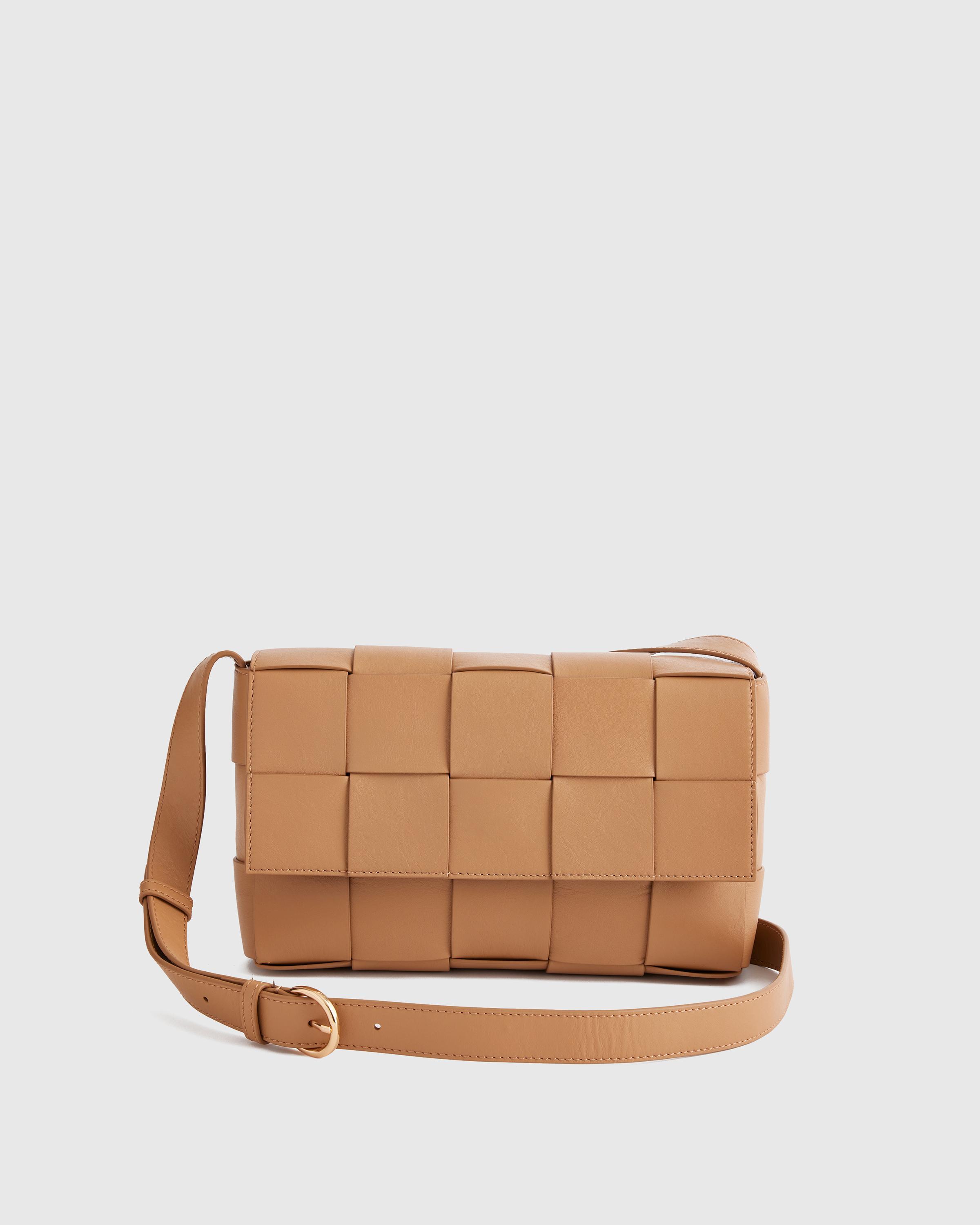 Italian Leather Handwoven Flap Crossbody Product Image