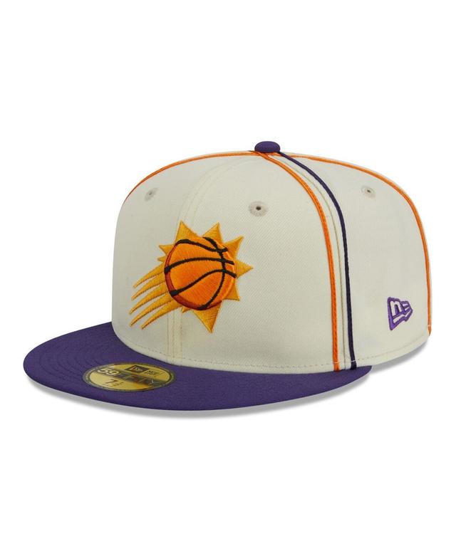 Mens New Era Cream/Purple Phoenix Suns Piping 2-Tone 59FIFTY Fitted Hat Beige Over Product Image