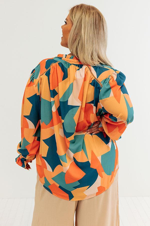 Day Cafe Shift Top In Orange Curves Product Image