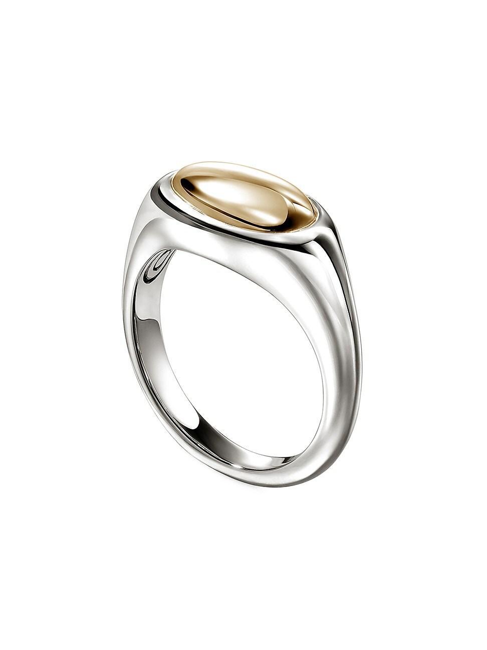 Womens Pebble 14K Yellow Gold & Sterling Silver Ring Product Image