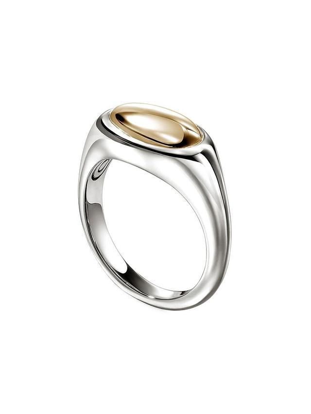 Womens Pebble 14K Yellow Gold & Sterling Silver Ring Product Image