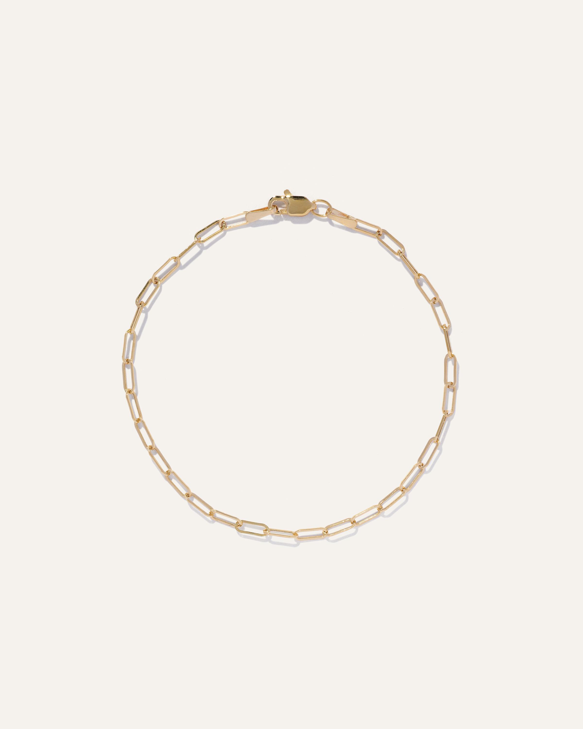 14K Gold Small Paperclip Chain Bracelet Product Image