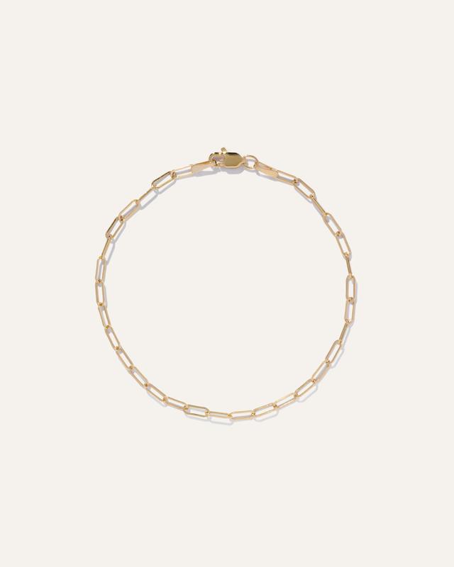 14K Gold Small Paperclip Chain Bracelet Product Image