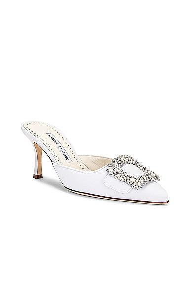 Manolo Blahnik Maysale Jewel 70 Mule Ivory. (also in ). Product Image