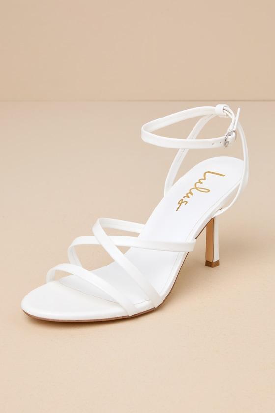 Sheriden White Strappy High Heel Sandals Product Image