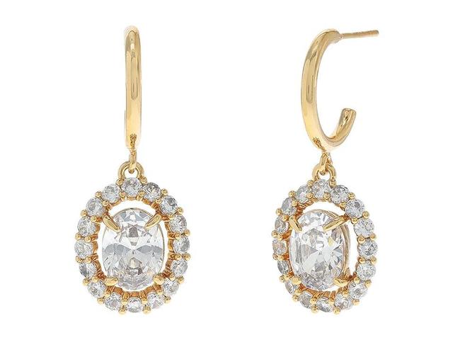 Womens Goldtone & Cubic Zirconia Halo Drop Earrings Product Image