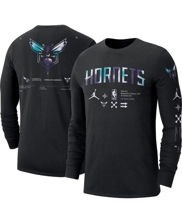 Mens Jordan Black Charlotte Hornets Essential Air Traffic Control Long Sleeve T-shirt Product Image