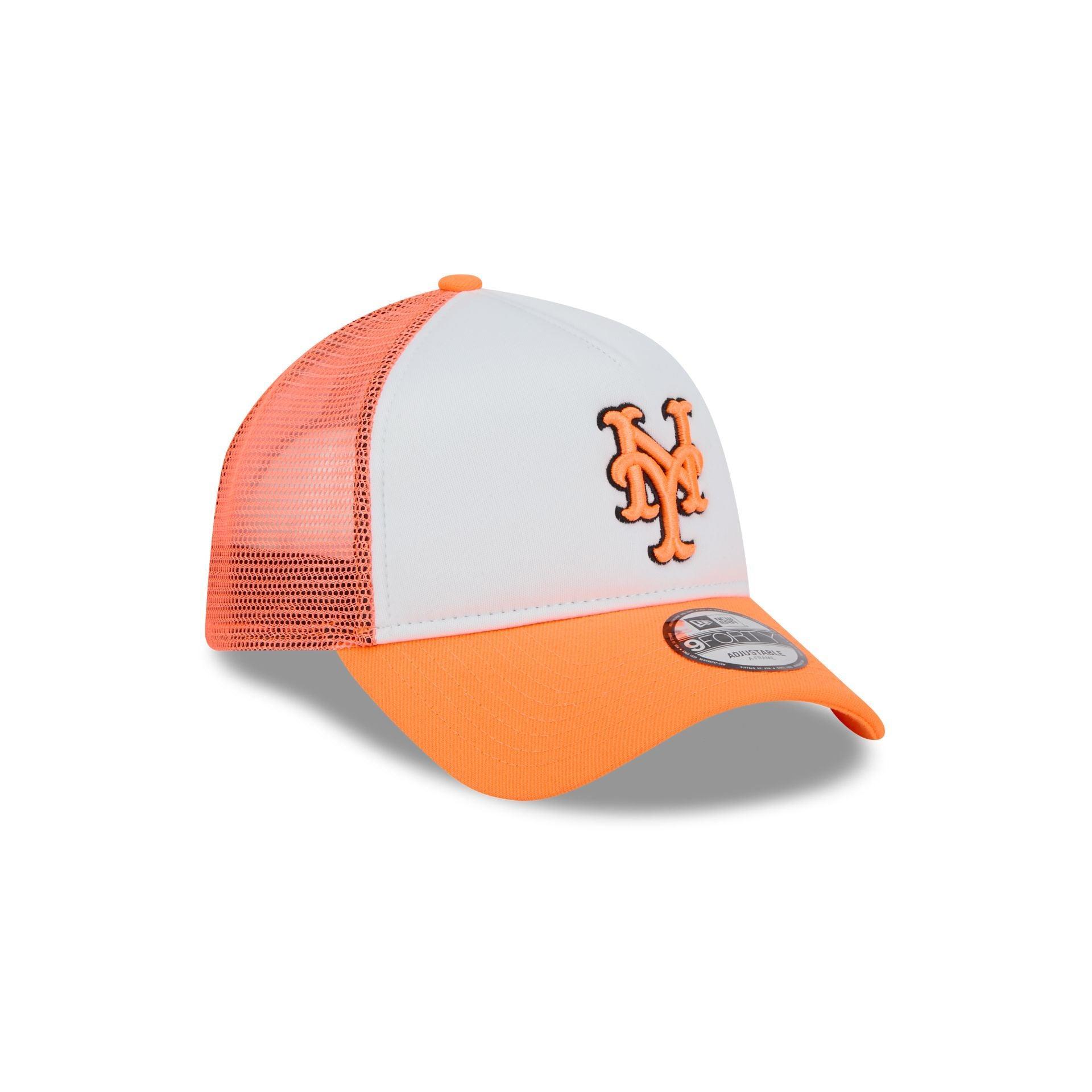 New York Mets Hi Vis Doodle 9FORTY A-Frame Trucker Hat Male Product Image