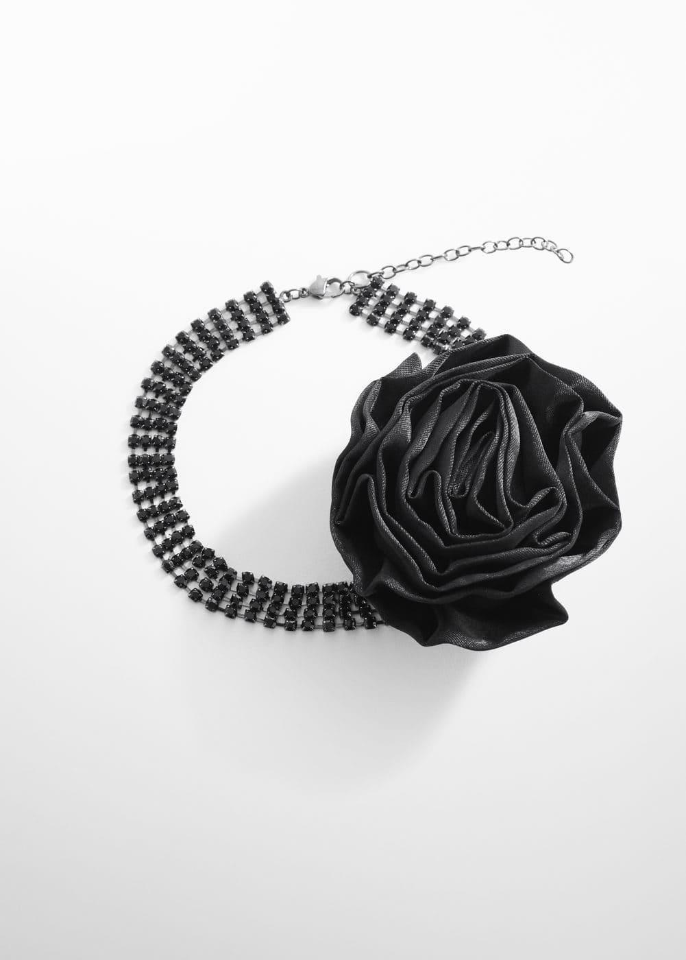 MANGO - Maxi flower crystal choker - One size - Women Product Image