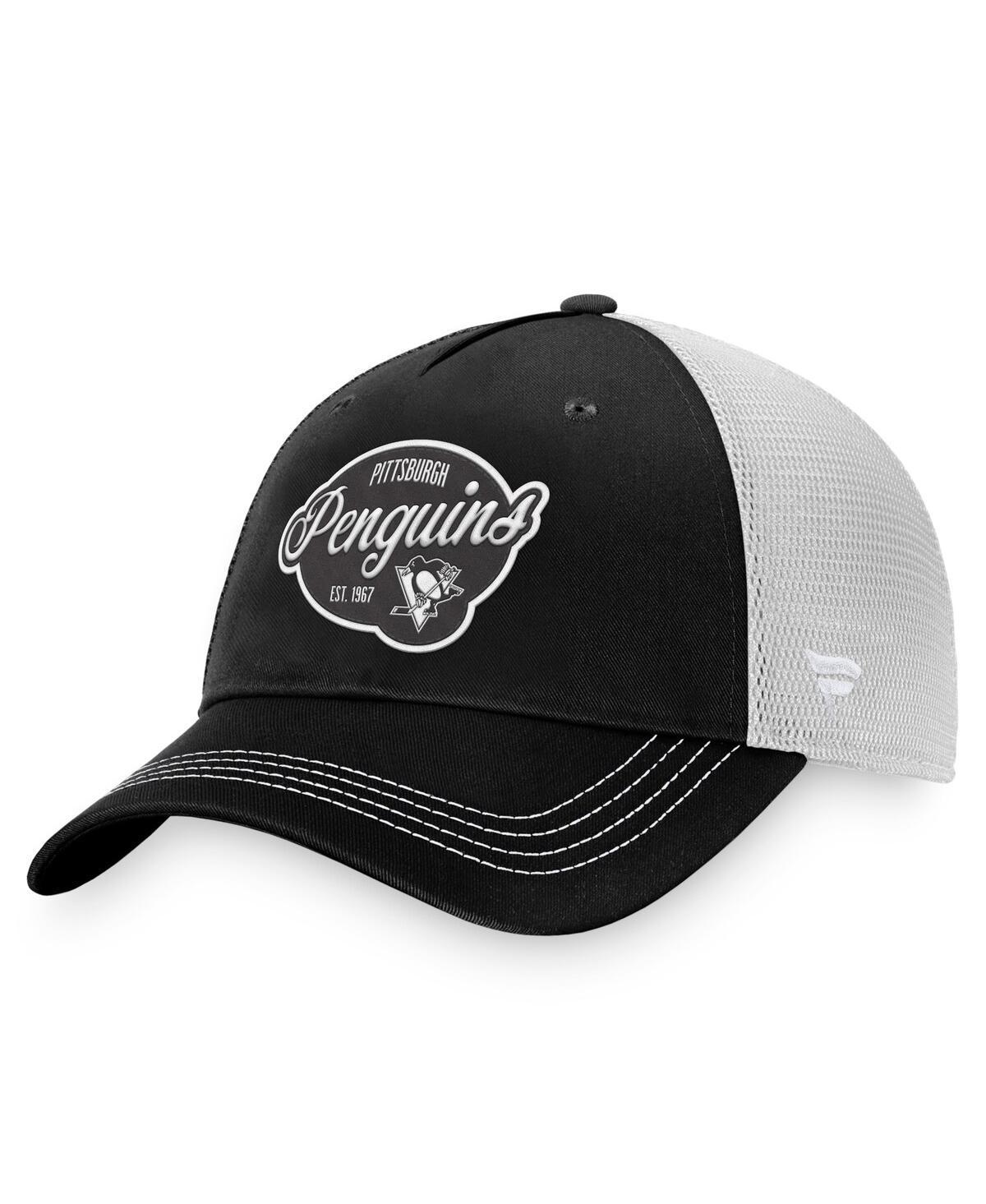 Womens Fanatics Black Pittsburgh Penguins Fundamental Trucker Adjustable Hat - Black Product Image