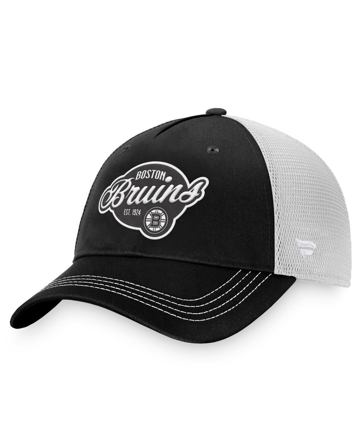 Womens Fanatics Branded /White Boston Bruins Fundamental Trucker Adjustable Hat Product Image