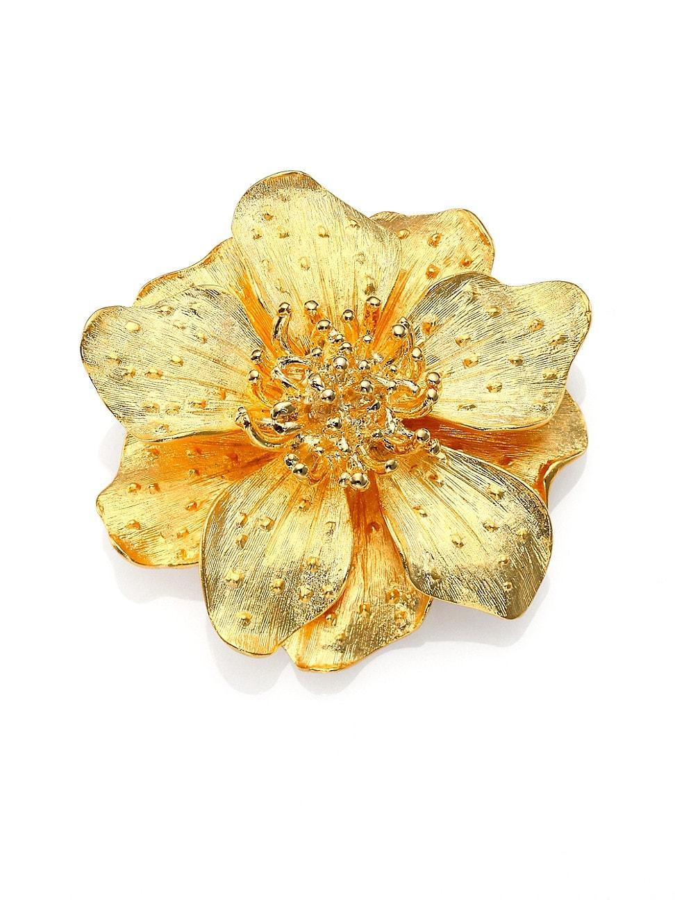 Womens Metallic Anemone Flower Pin Product Image