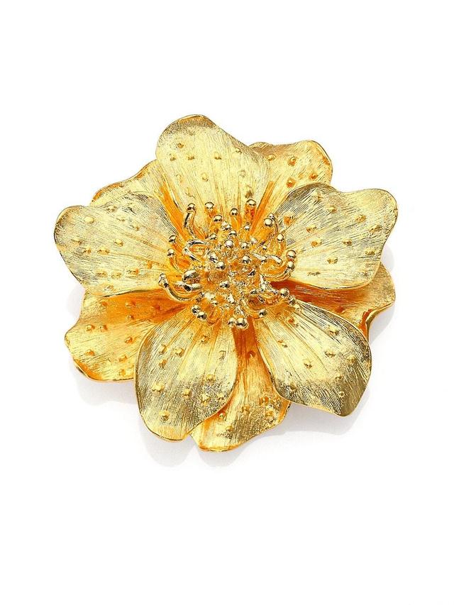 Womens Metallic Anemone Flower Pin Product Image