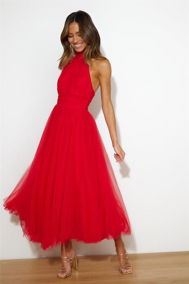 Tangled Up Maxi Dress Red  Product Image