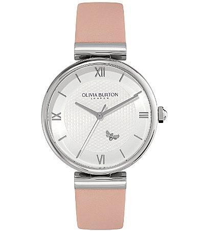 Olivia Burton Womens Mini Bee Blush Leather Watch 36mm - Blush Product Image