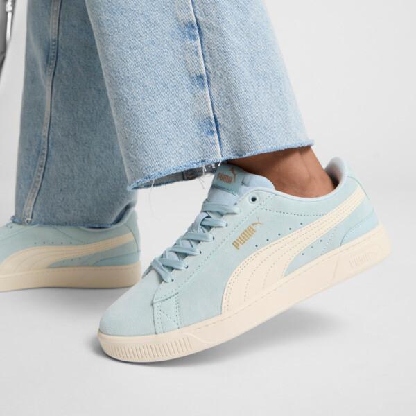 PUMA Vikky v3 Women's Wide Sneakers in Frosted Dew/Alpine Snow/Gold Product Image