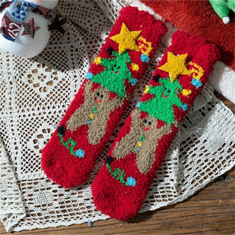 Christmas Cartoon Fleece Socks Product Image