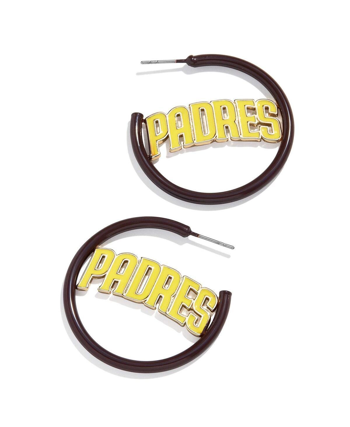 Womens Baublebar San Diego Padres Enamel Hoop Earrings - Black Product Image