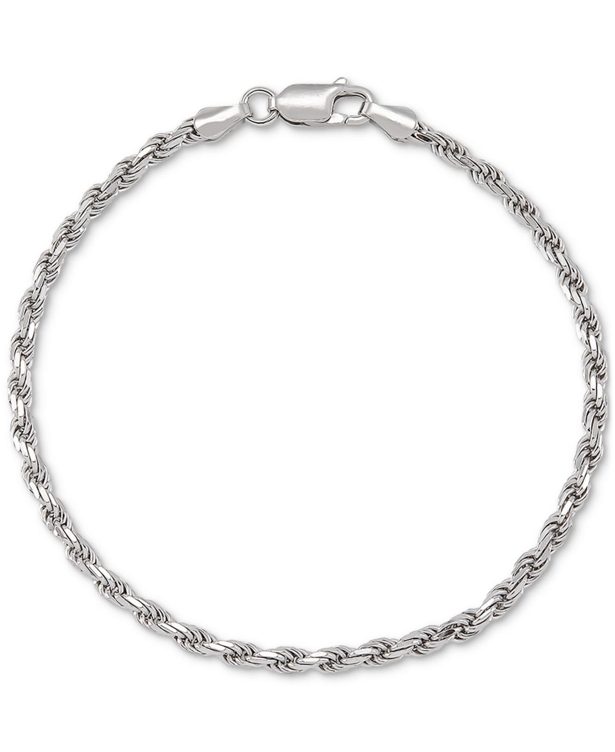 Belk & Co 2.7 Millimeter Solid Rope Chain Bracelet In Sterling Silver Product Image