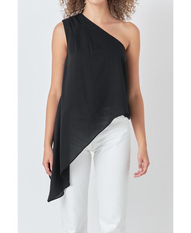 Womens One Shoulder Waterfall Top Product Image