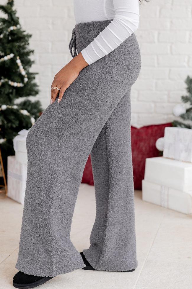 Movies And Chill Fuzzy Charcoal Lounge Pants FINAL SALE Product Image