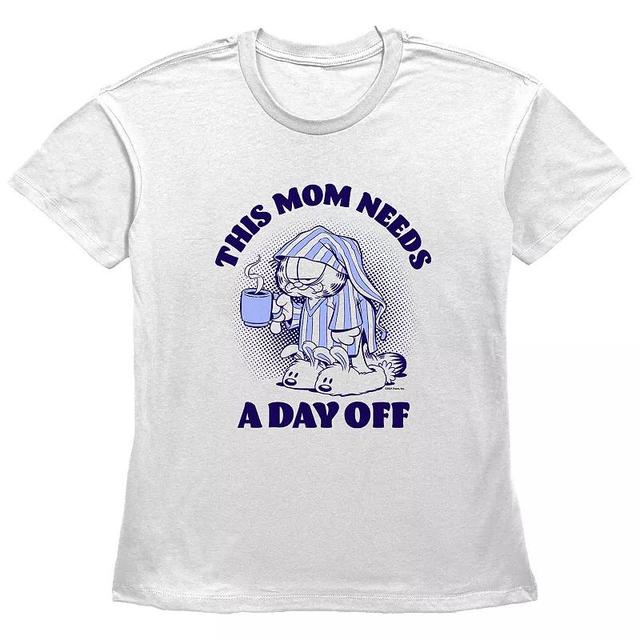 Womens Garfield This Mom Needs A Day Off Basic Fit Graphic Tee Product Image