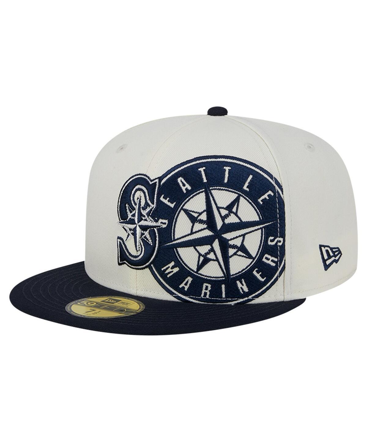 New Era Mens Cream Seattle Mariners Lonestar 59FIFTY Fitted Hat - Cream, Navy Product Image