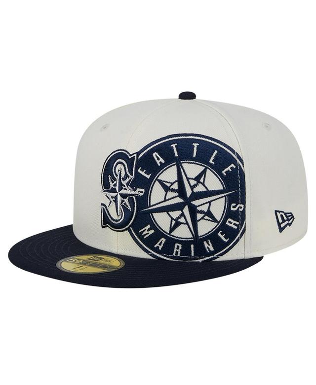 New Era Mens Cream Seattle Mariners Lonestar 59FIFTY Fitted Hat - Cream, Navy Product Image