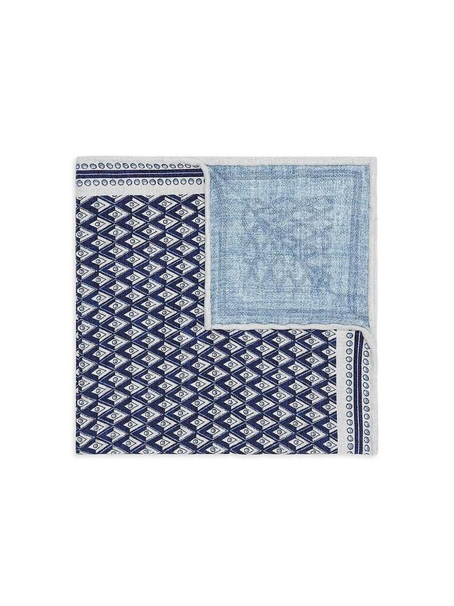 Mens Silk Pocket Square with Geometric Design Product Image