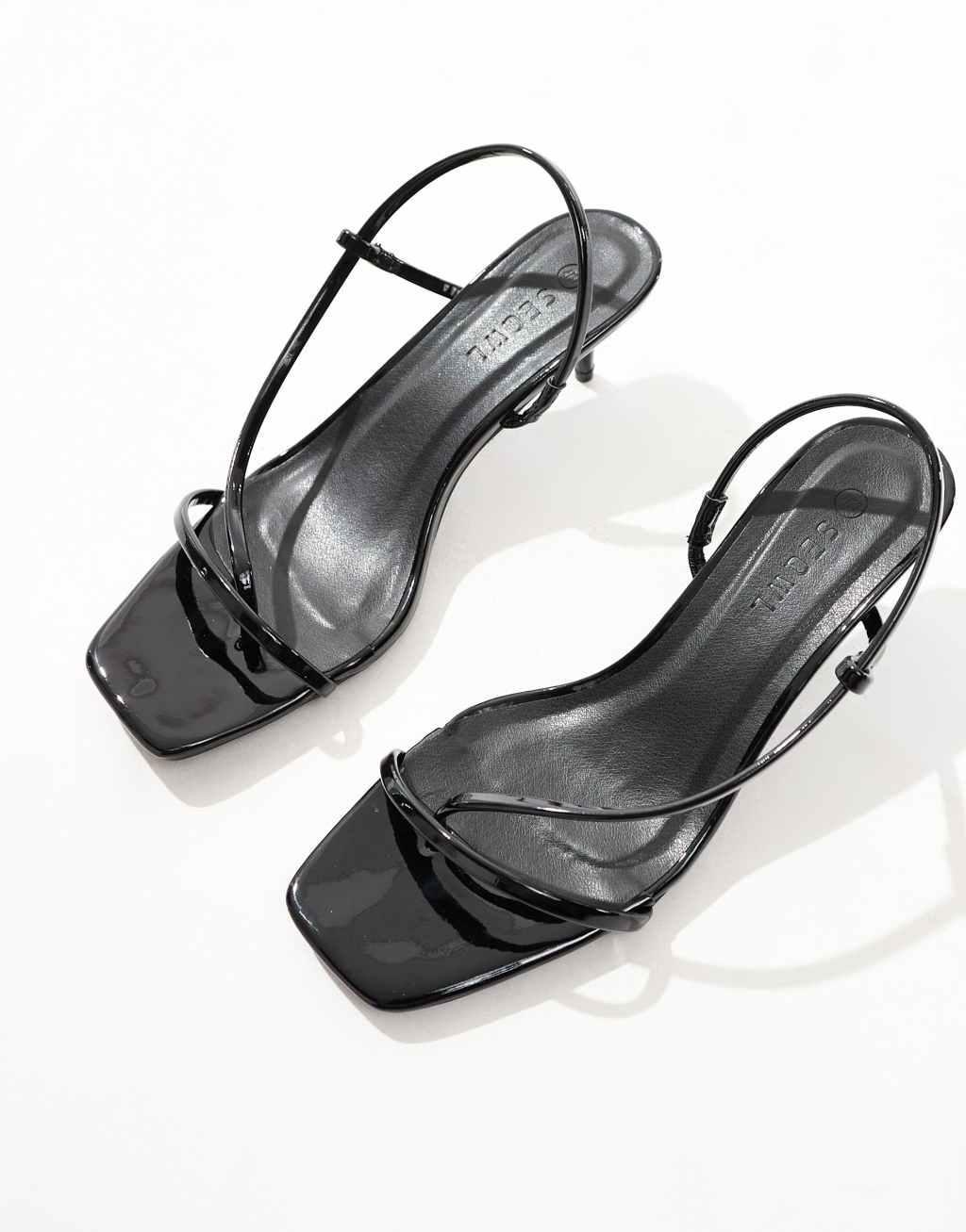 SEQWL kitten heel sandals in black Product Image