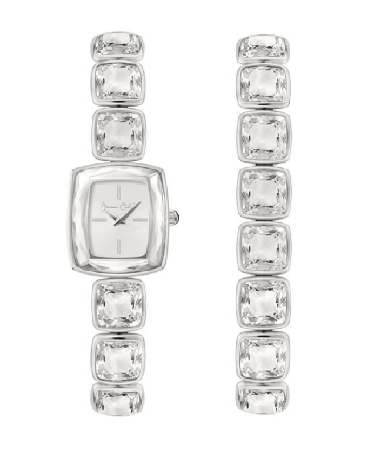 Jessica Carlyle Womens Quartz Silver-Tone Alloy Watch 18mm Gift Set - Shiny Silver Product Image