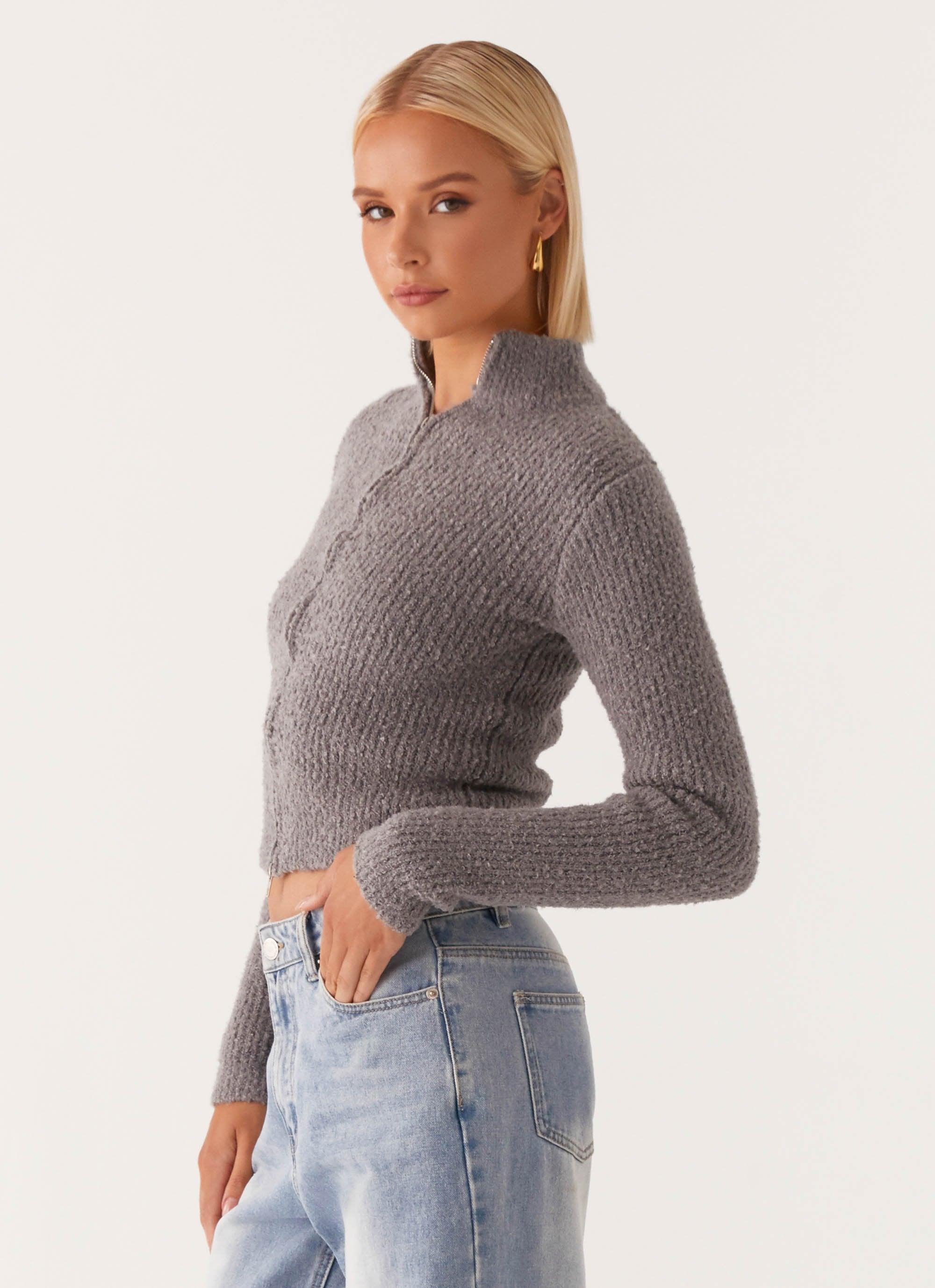 Corinne Knit Cardigan - Grey Product Image