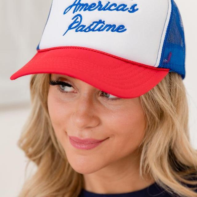 Americas Pastime Red/Blue/White Trucker Hat FINAL SALE Product Image