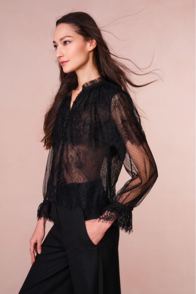 Duquette Sheer Lace Top Product Image