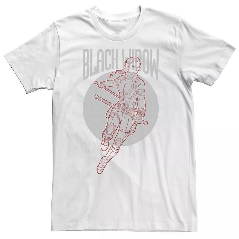 Big & Tall Marvel Avengers Endgame Black Widow Outline Poster Tee, Mens Product Image