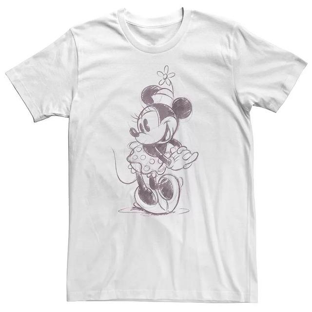 Big & Tall Disney Minnie Mouse Cute Sketch Tee, Mens White Product Image