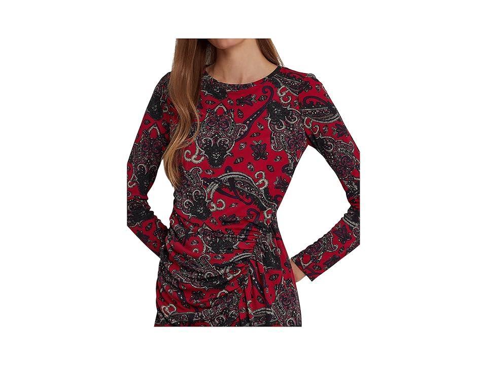 Lauren Ralph Lauren Paisley Jersey Dress (Classic Multi) Women's Dress Product Image