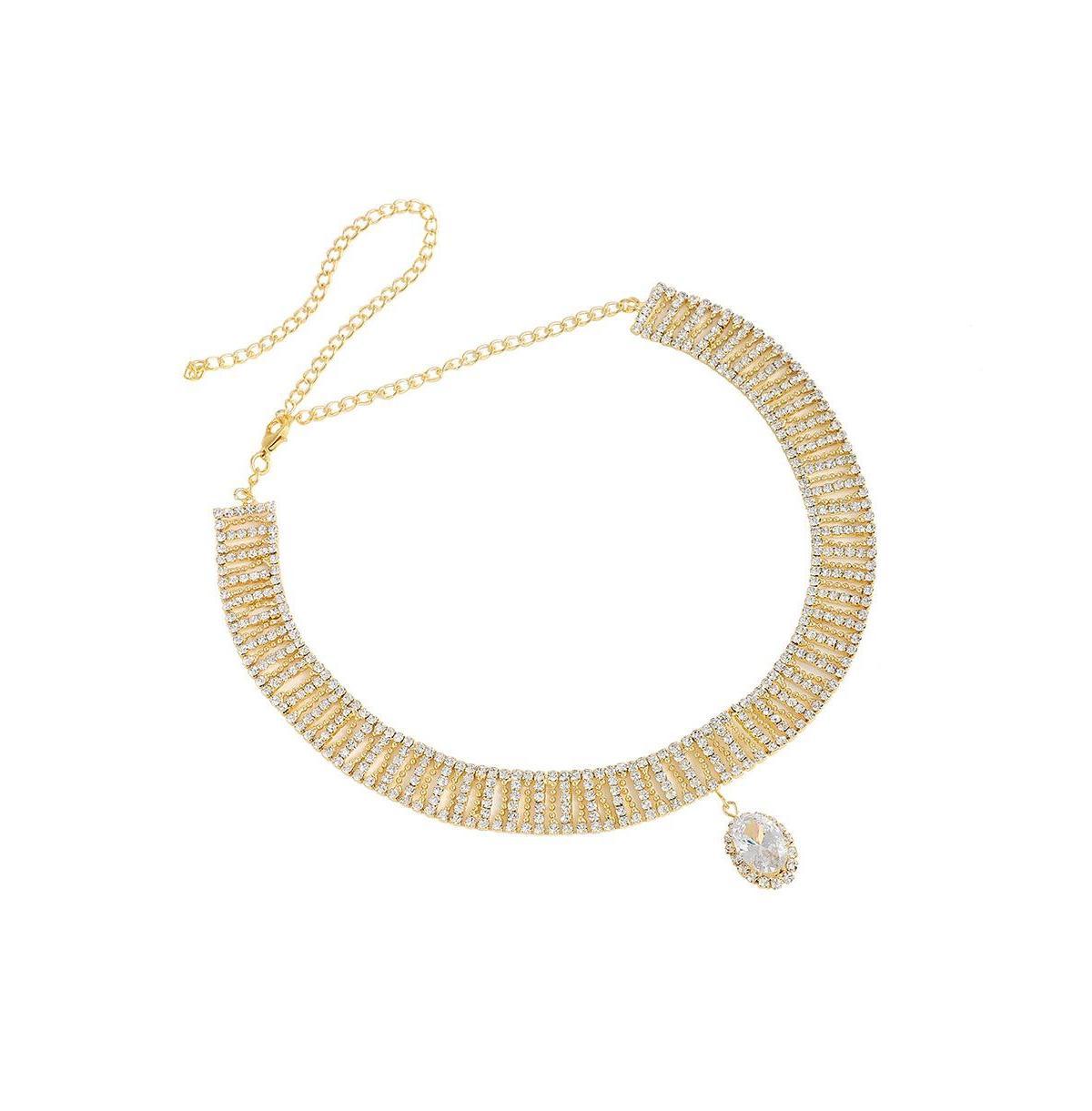 Sohi Womens Gold Crystal Bling Necklace Product Image