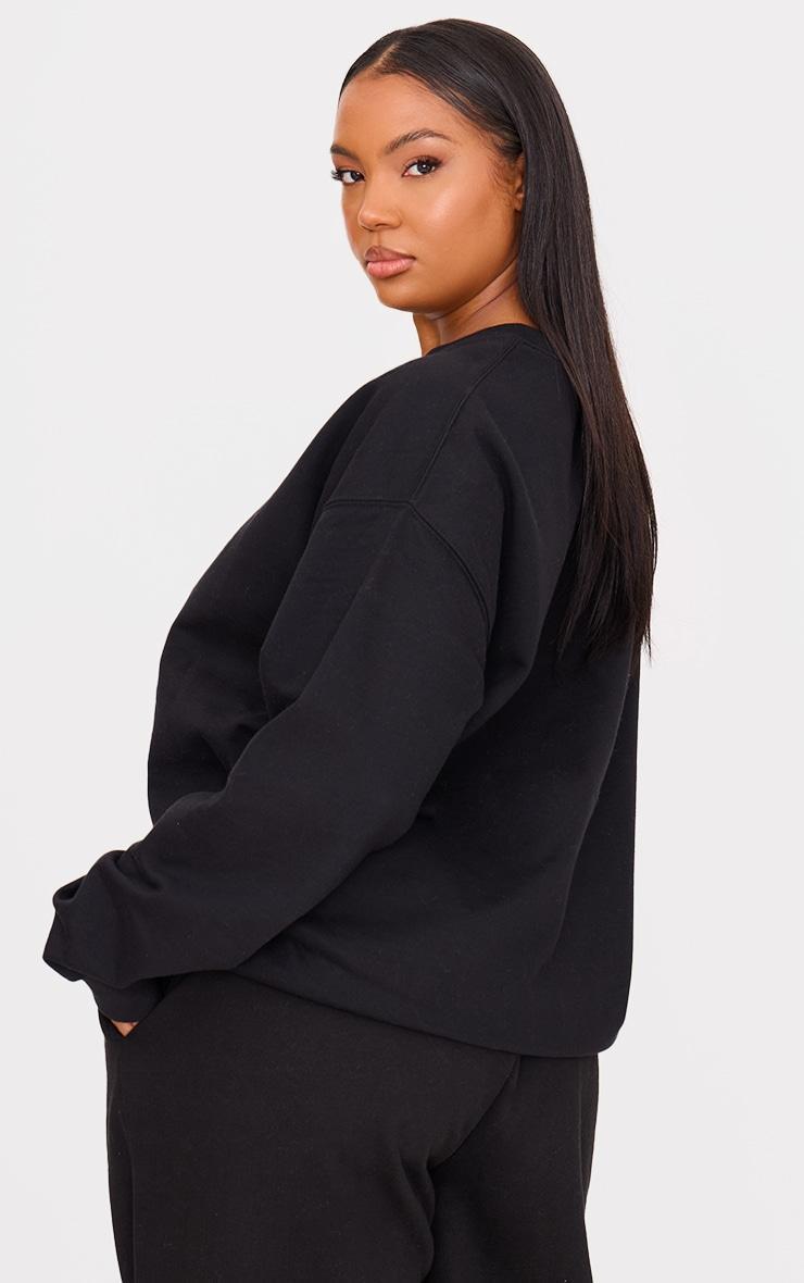 Plus Black Plain Oversized Sweatshirt Product Image