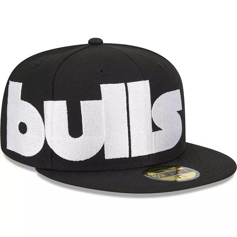 Mens New Era Black Chicago Bulls Checkerboard Uv 59FIFTY Fitted Hat Product Image