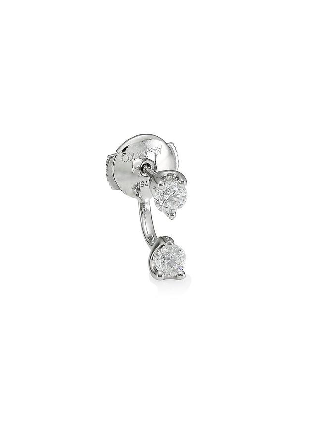 Womens 18K White Gold & Diamond Single Orbit Earring Product Image