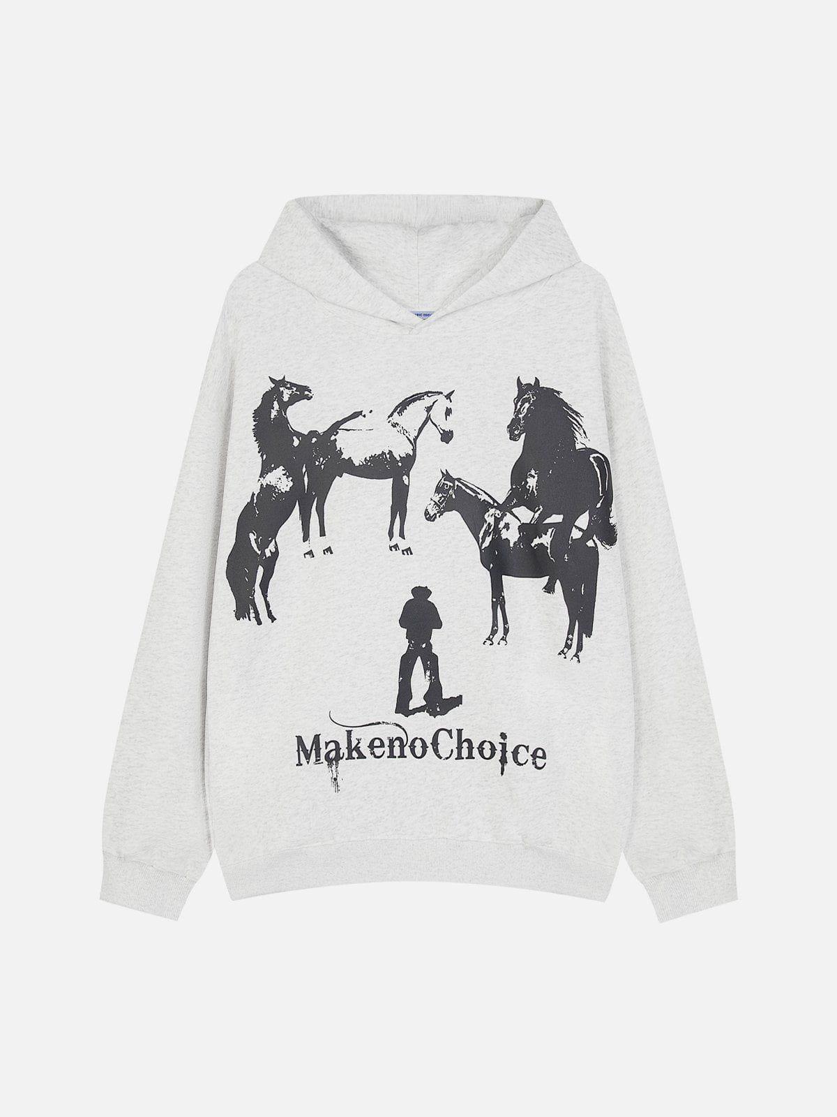 Aelfric Eden Blurring Horse Print Hoodie Product Image