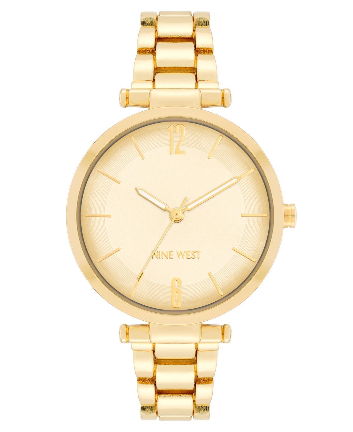 Nine West Womens Quartz Gold-Tone Alloy Link Bracelet Watch, 36mm - Gold-Tone Product Image