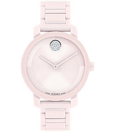 Movado Womens Bold  2.0 Quartz Analog Pink Ceramic Bracelet Watch Product Image