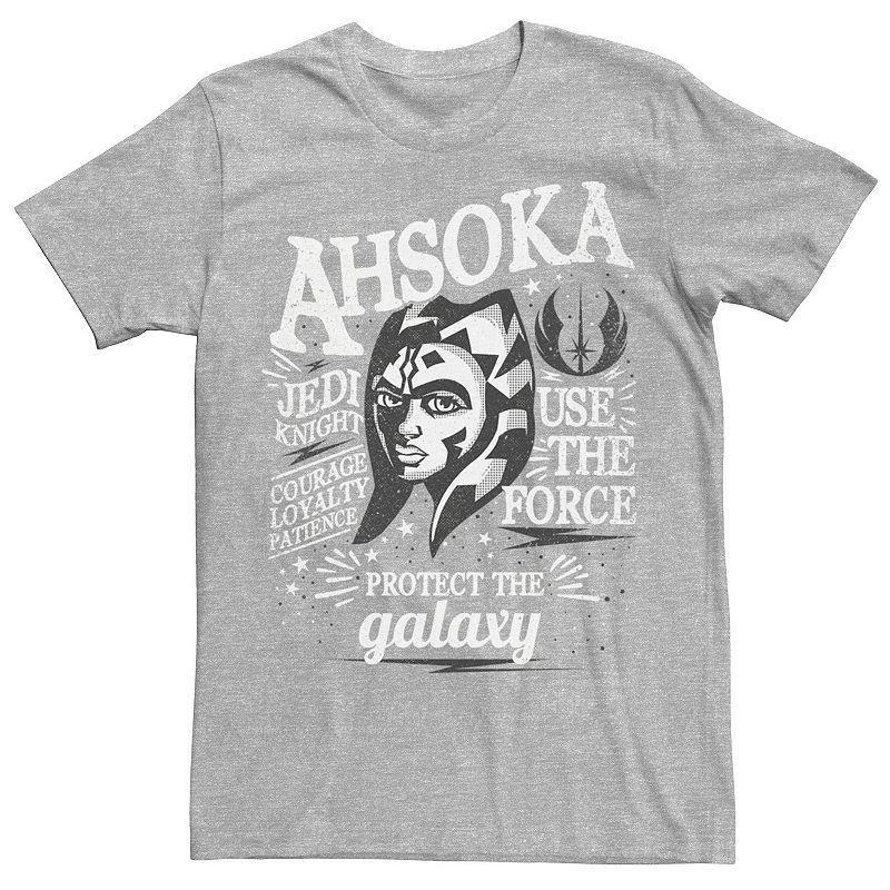 Mens Star Wars Ahsoka Head Shot Quote Collage Tee Athletic Grey Product Image