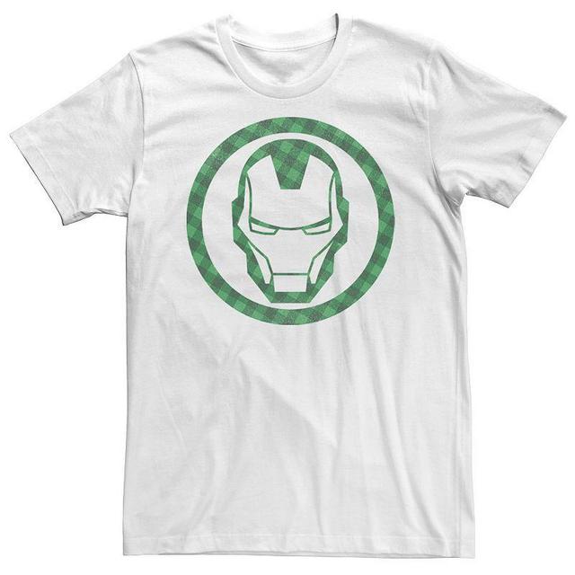 Mens Marvel St. Patricks Day Iron Man Plaid Logo Tee Product Image