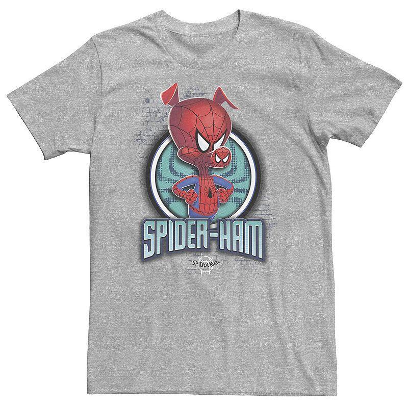 Big & Tall Marvel Spiderverse Spider-Ham Pose Tee, Mens Athletic Grey Product Image