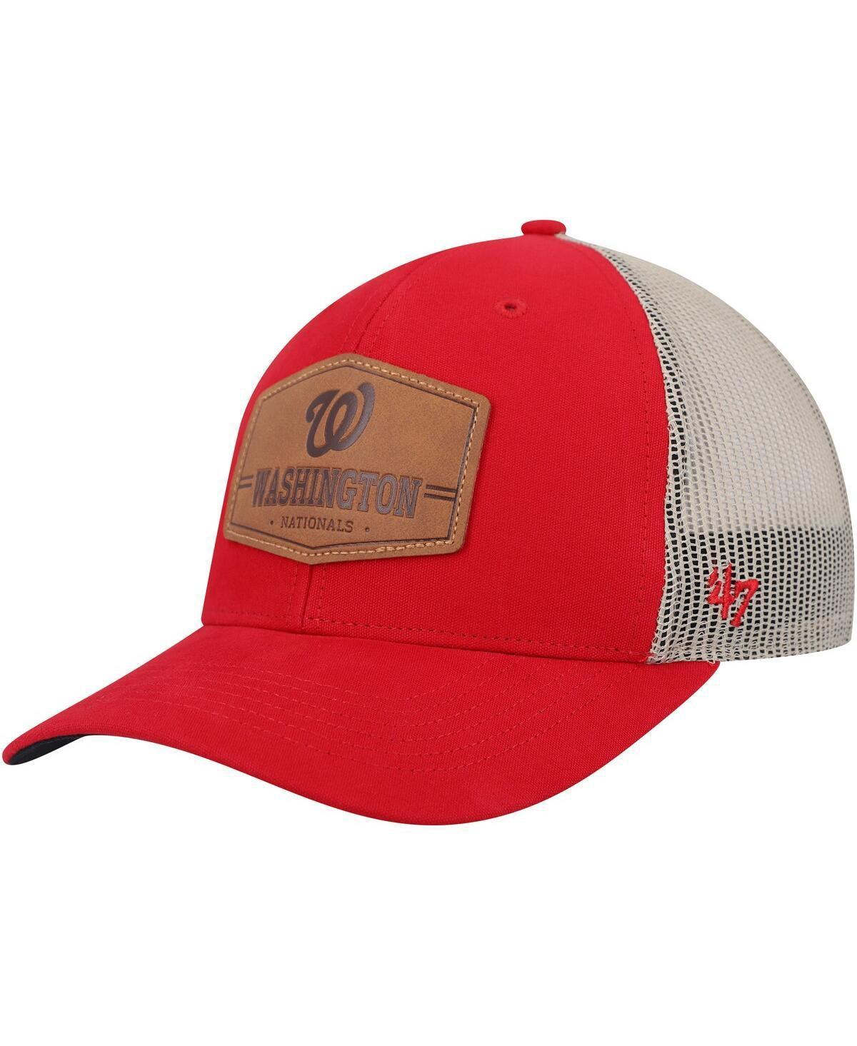 Mens 47 Brand Red Washington Nationals Rawhide Trucker Snapback Hat - Red Product Image