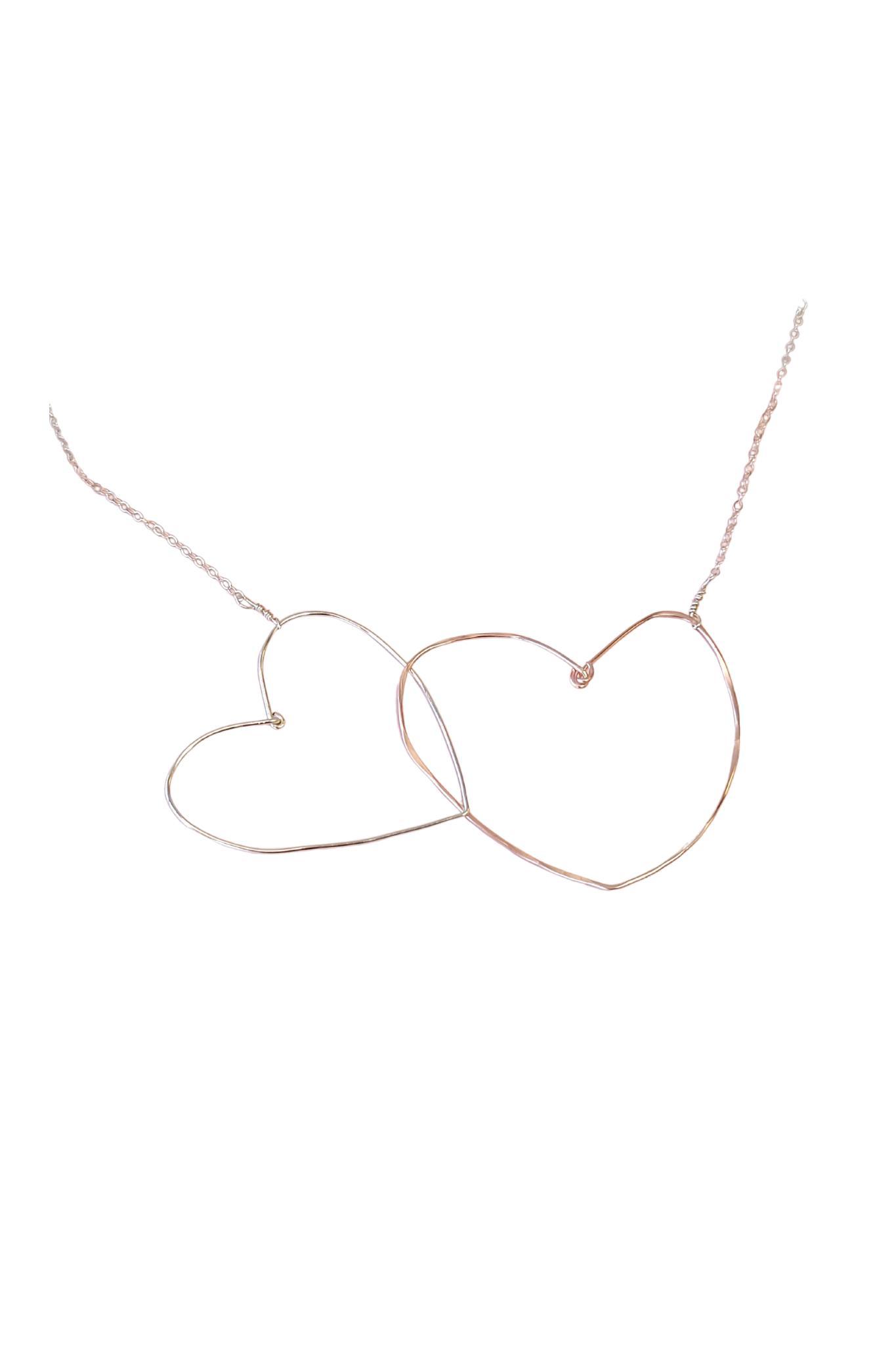 Across the Heart Necklace in Rose Gold and Silver Product Image